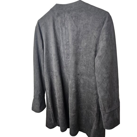 The Limited Womens Faux Leather Coat Black Long Sleeve Plus Size 16W - Picture 3 of 9